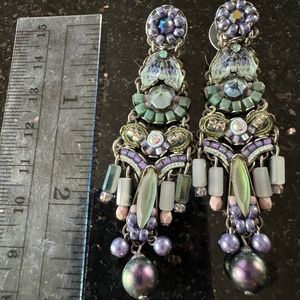 Ayala Bar blue earrings dangle drop RETIRED vintage